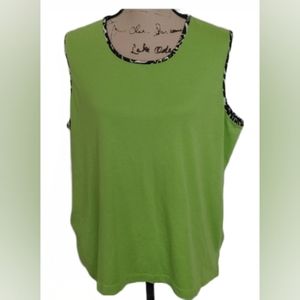 CAFE AU LAIT GREEN SLEEVELESS TOO SZ 2X